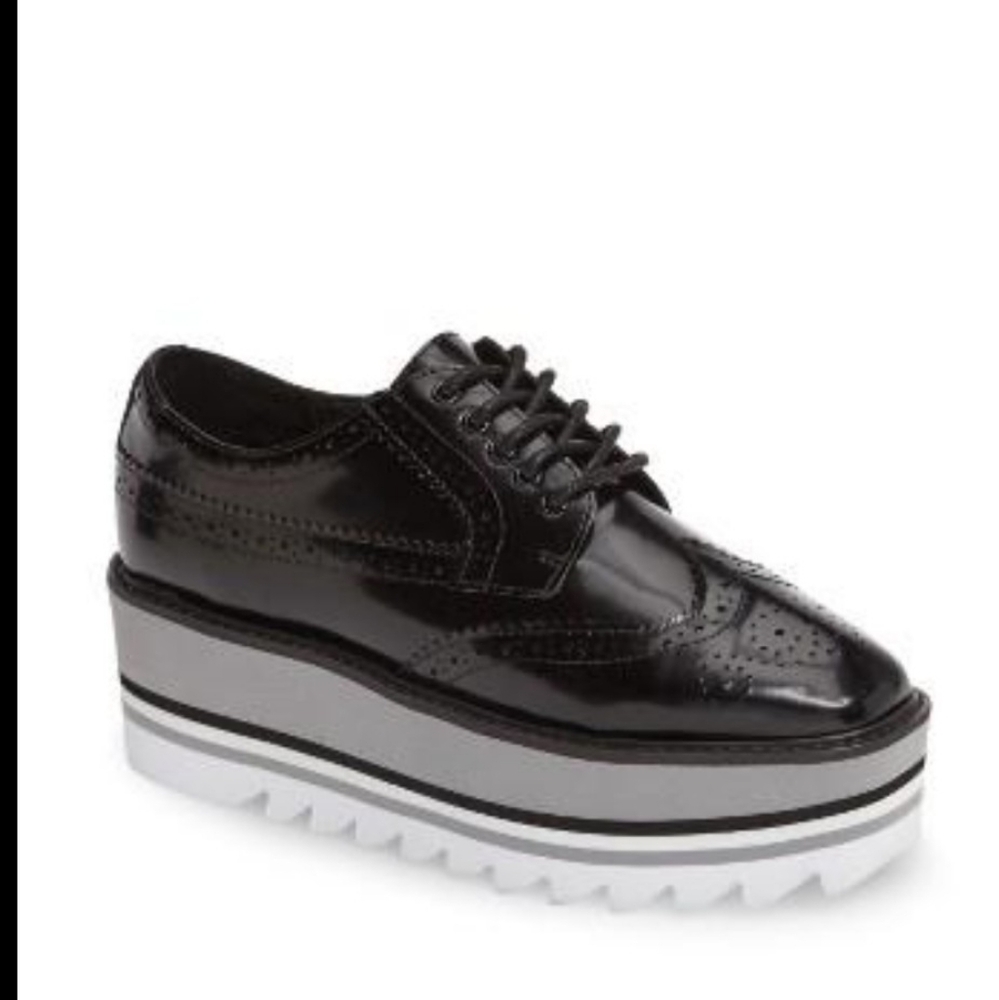 Jeffrey Campbell Eliot Leather Platform Oxford Shoes